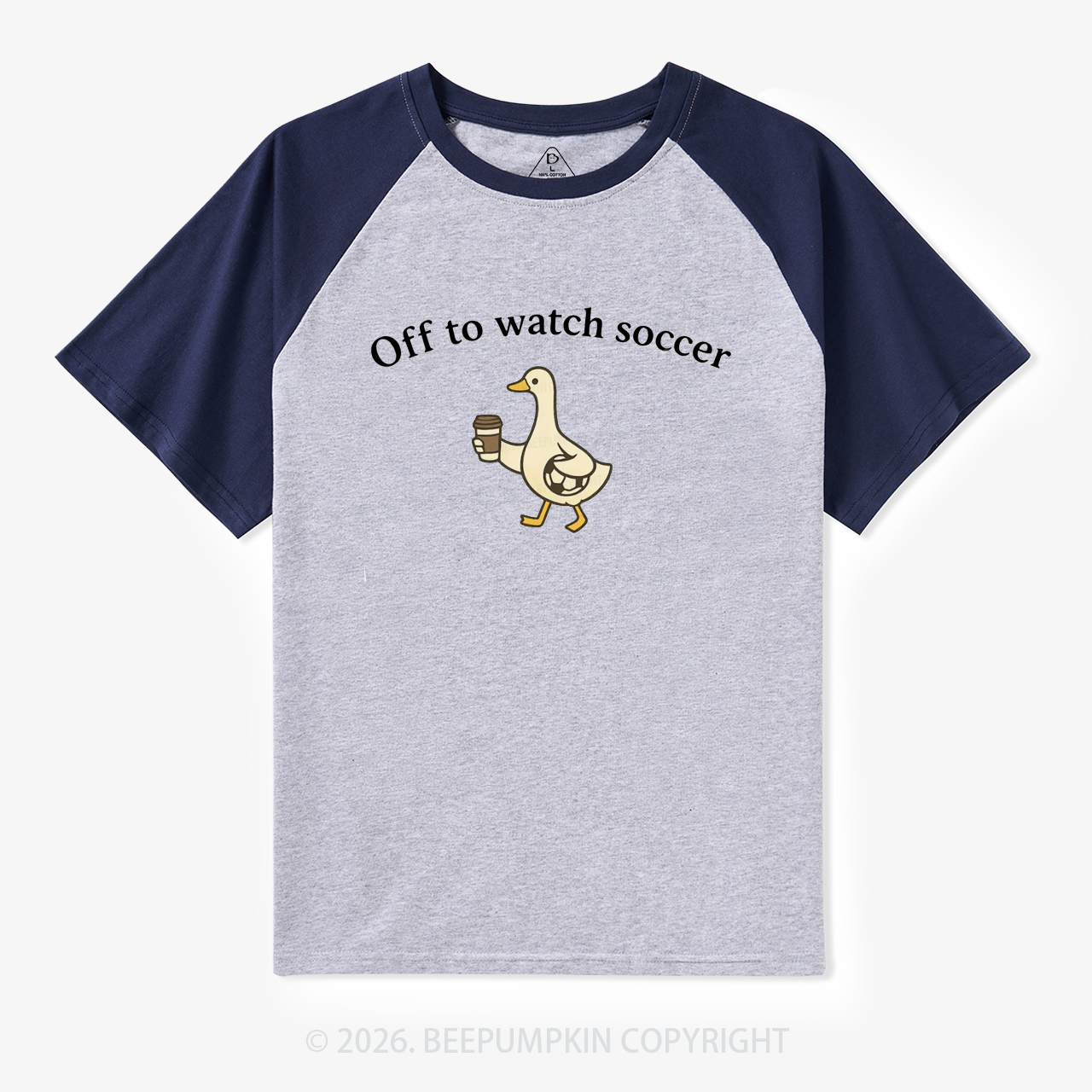 Off To Watch Soccer Mom Goose Raglan T-Shirt
