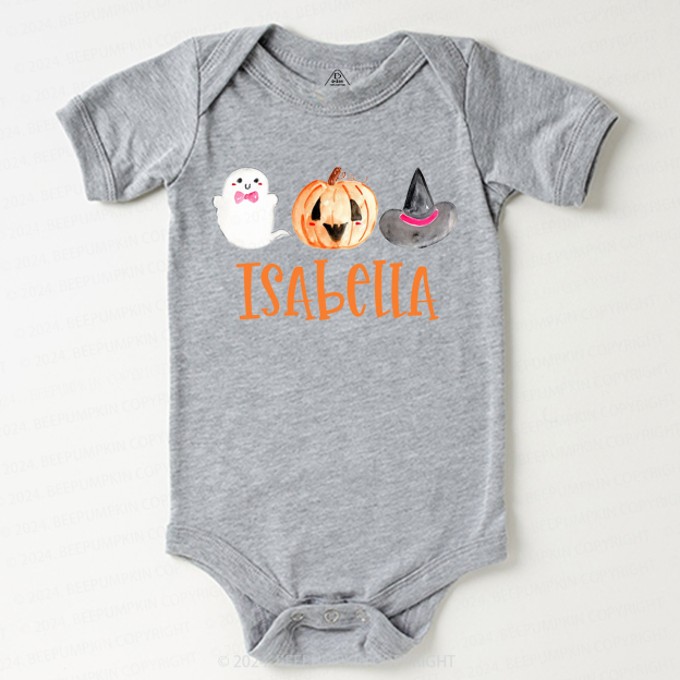 Personalized Halloween Ghost Pumpkin  Baby Bodysuits 