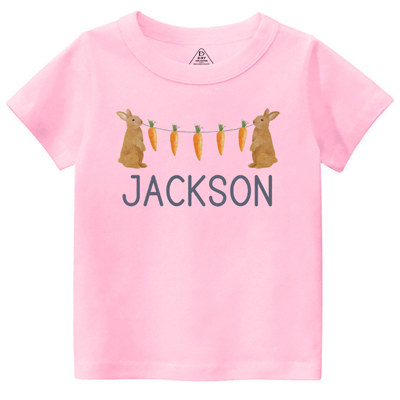 Personalized Name Bunny Carrot Easter Toddler&Kid's Tees Beepumpkin