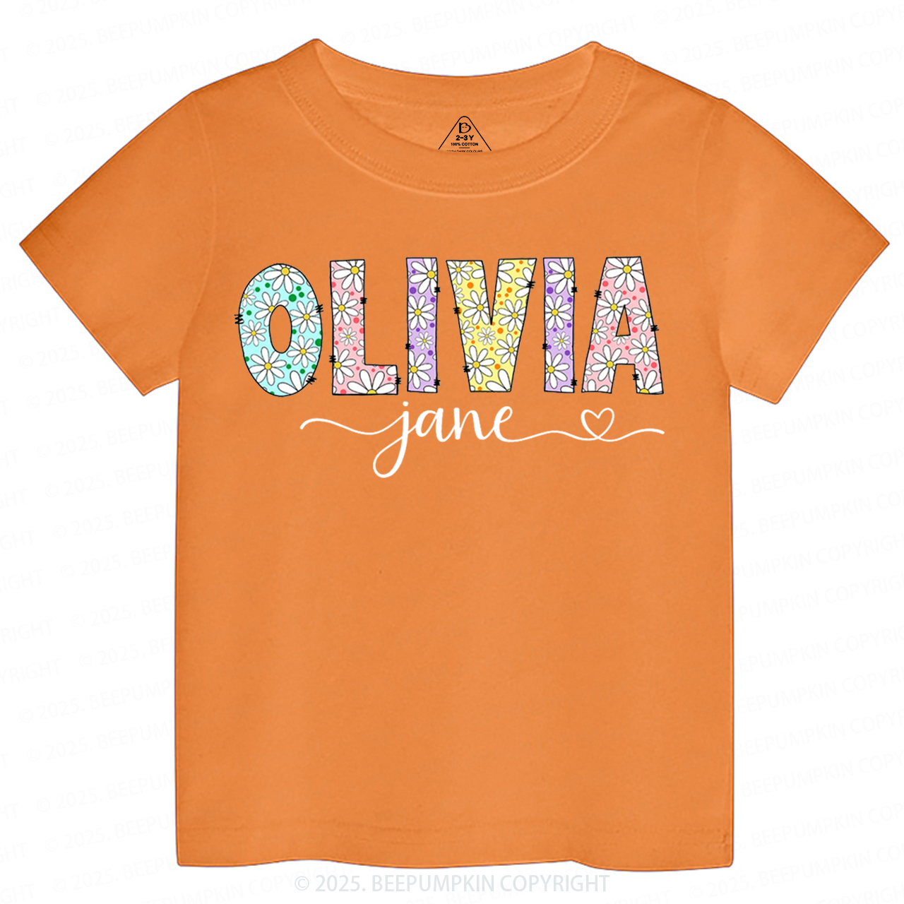 Personalized Name With Daisies Toddler&Kid's Tees Beepumpkin