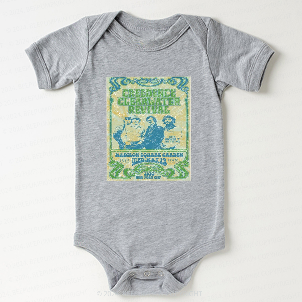 Green Logo Classic Rock Bodysuit For Baby 8