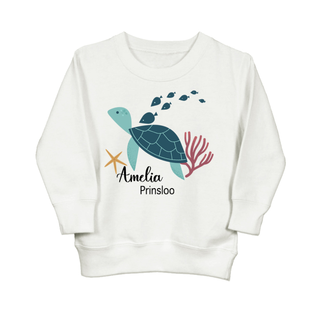 Personalized Turtle And Starfish Kids Sweatshirt