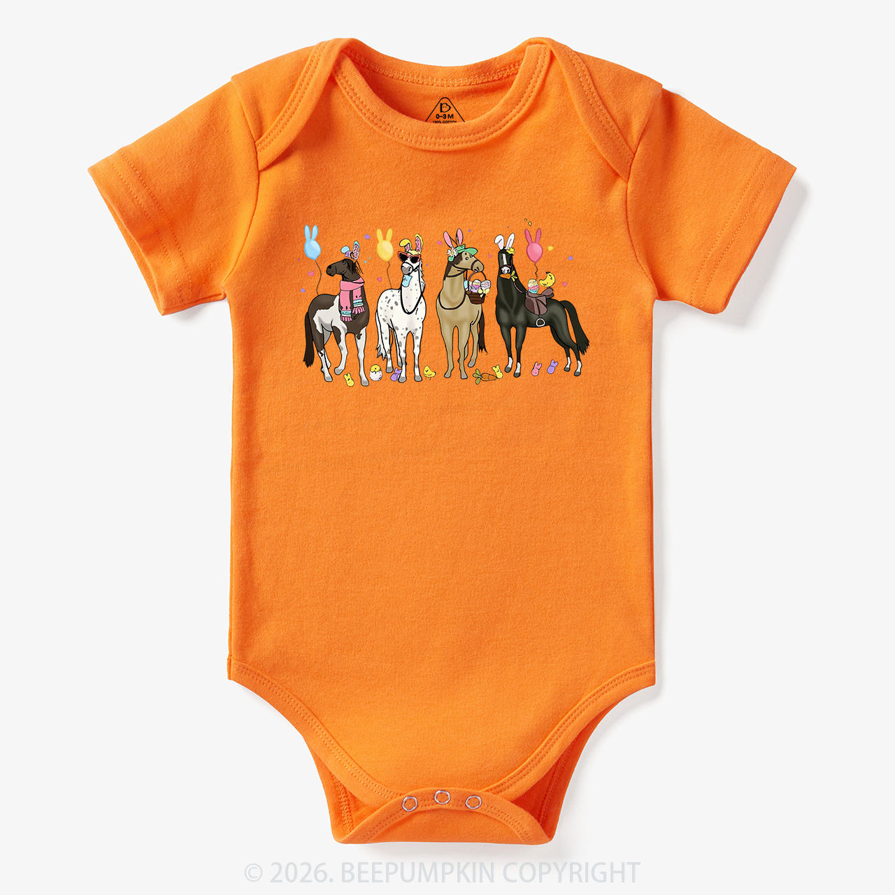 Funny Horse Easte Baby Bodysuit