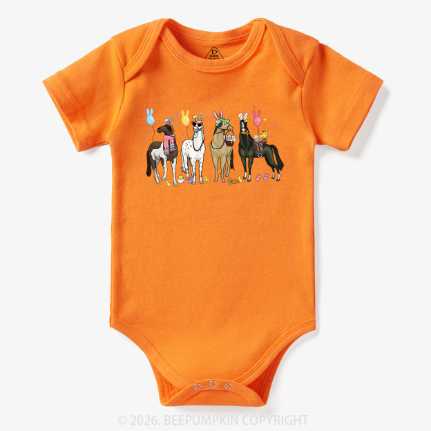 Funny Horse Easte Baby Bodysuit