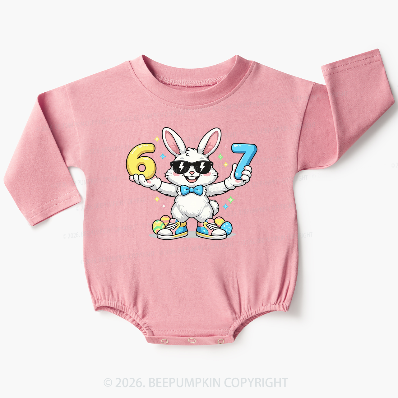 Hip‑Hop 67 Bunny Baby Bubble Romper