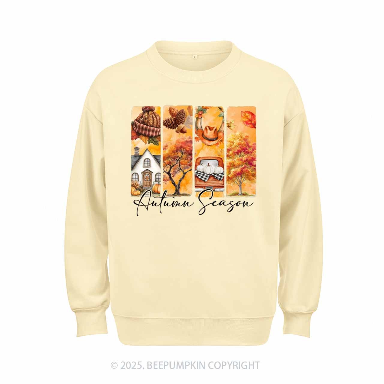 Cozy Autumn Season Brushstroke Sweatshirt Beepumpkin 
