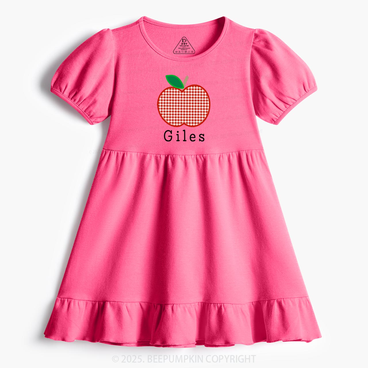 Personalized Happy School Vibes Toddler&Kid's Ruffle Dress Beepumpkin 