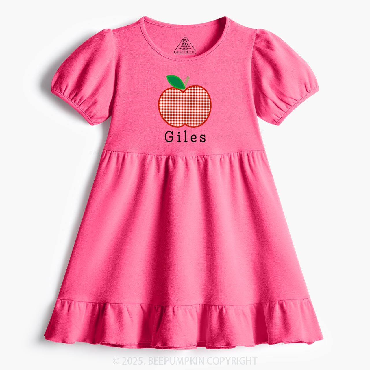 Personalized Happy School Vibes Toddler&Kid's Ruffle Dress Beepumpkin 