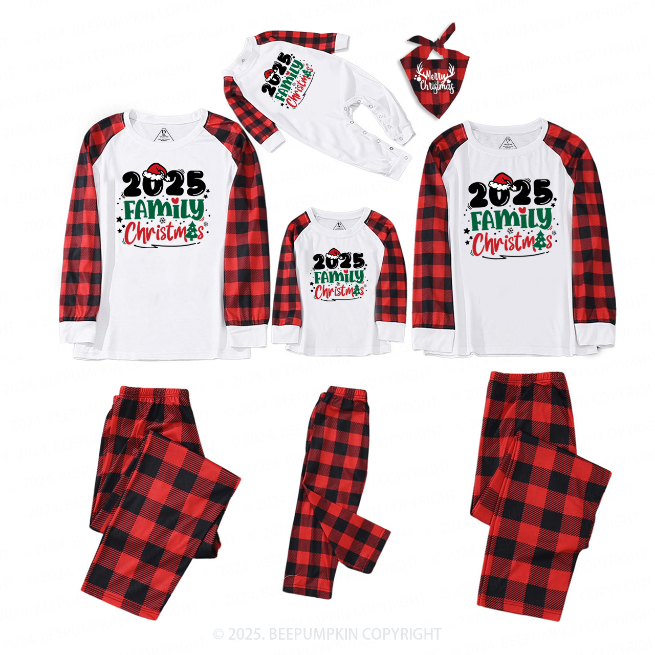 2025 Family Holiday Christmas Matching Pajamas Beepumpkin