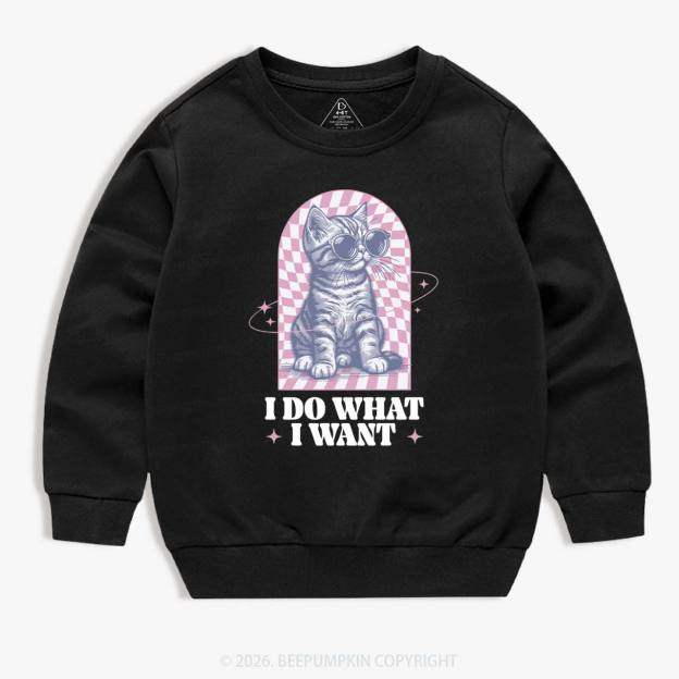 I Do What I Want Kitten Kid's Sweatshirt