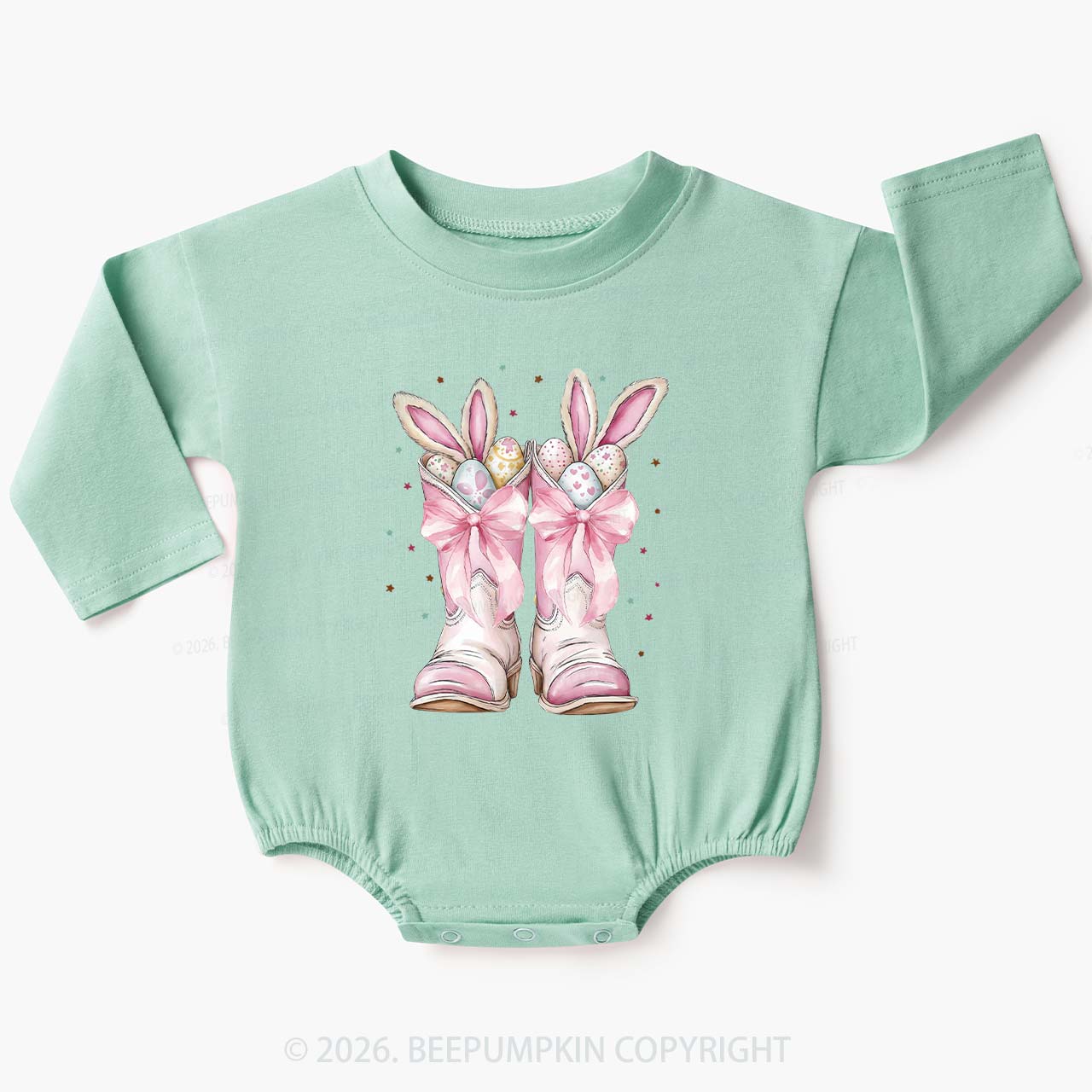Howdy Easter Bunny Baby Bubble Romper