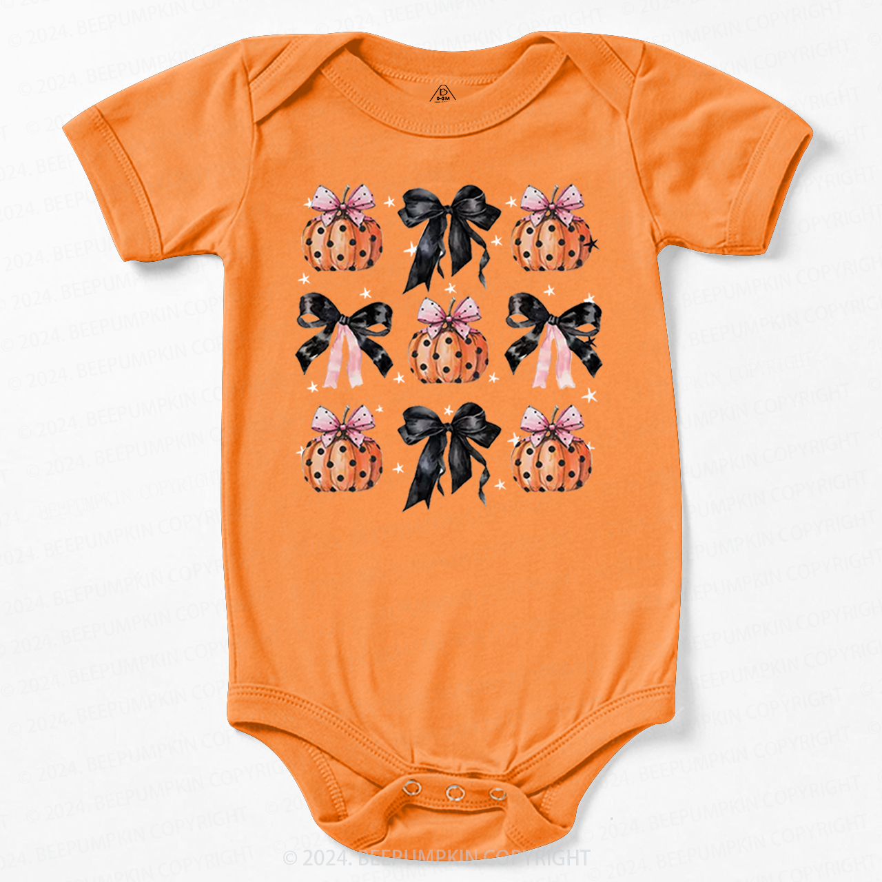 Black Ribbon And Halloween Pumpkins Baby Bodysuits 