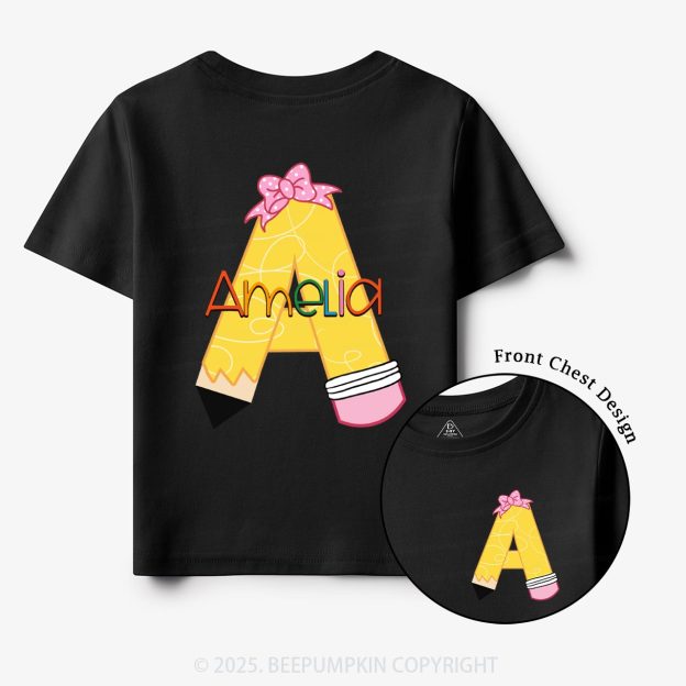 Personalized Pencil Perfect Name Toddler&Kid's Tees Beepumpkin