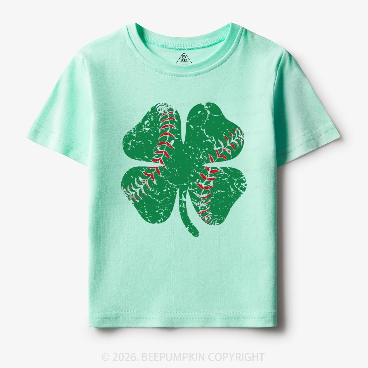 Baseball Shamrock St Patrick's Day Toddler&Kid's Tees Beepumpkin