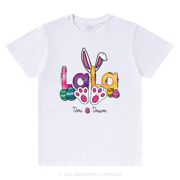 Personalized Spring Easter Bunnies Mimi T-Shirts
