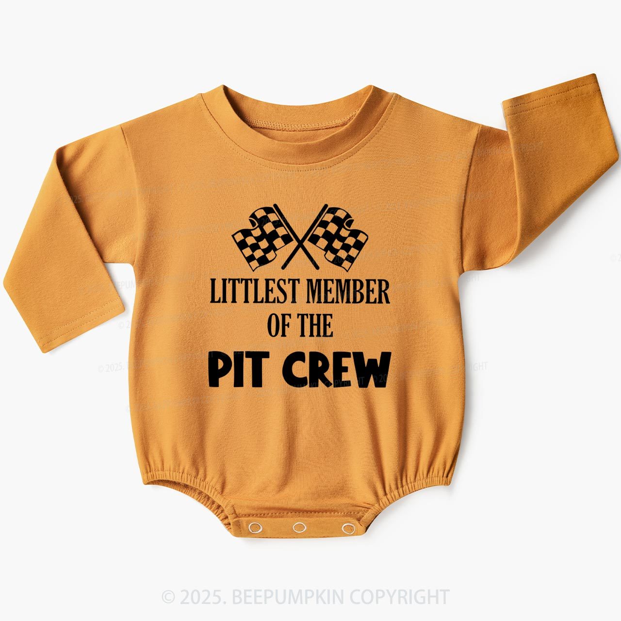 Littlest Member Of The Pit Crew Baby Bubble Romper Beepumpkin