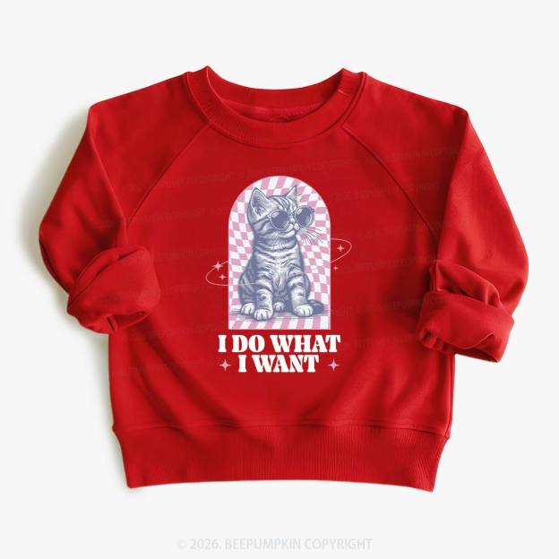 I Do What I Want Kitten Kid's Sweatshirt
