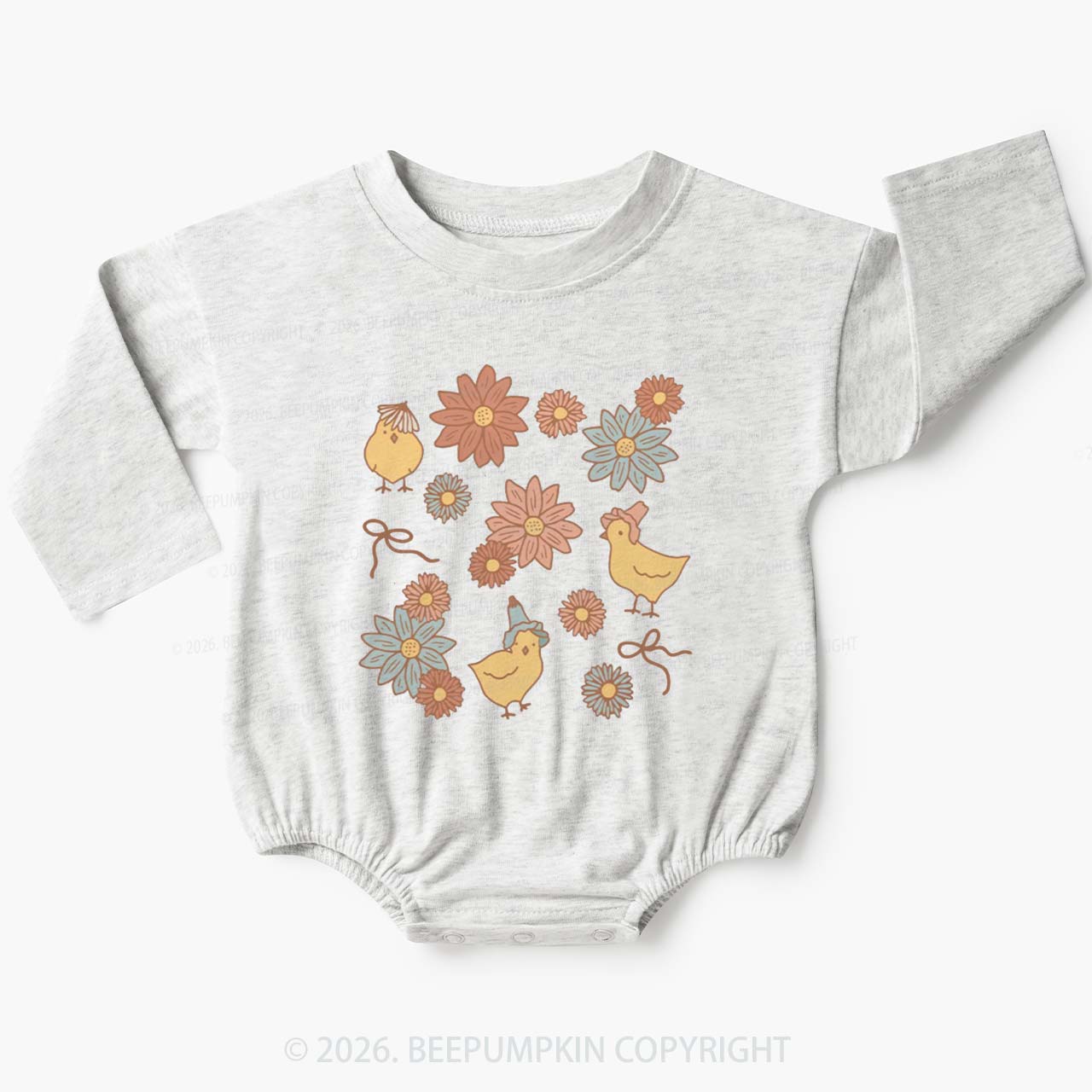 Farm Flower Chicks Baby Bubble Romper