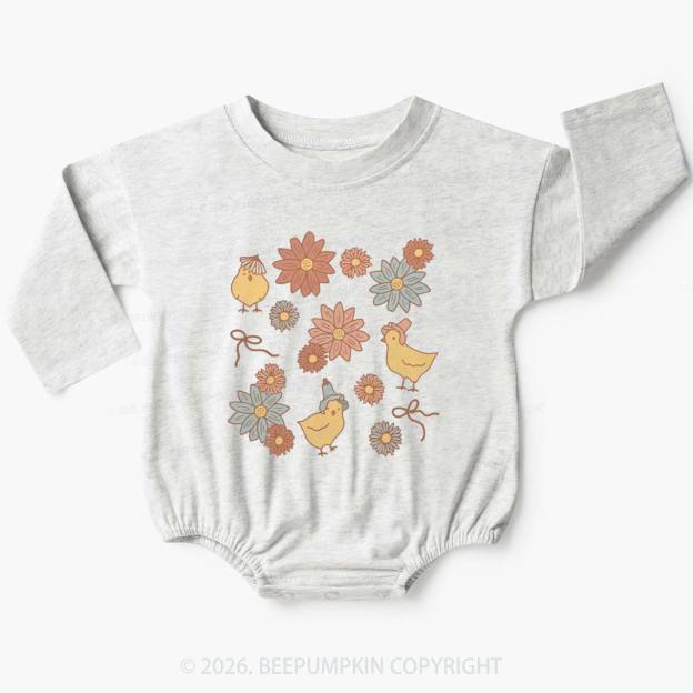 Farm Flower Chicks Baby Bubble Romper