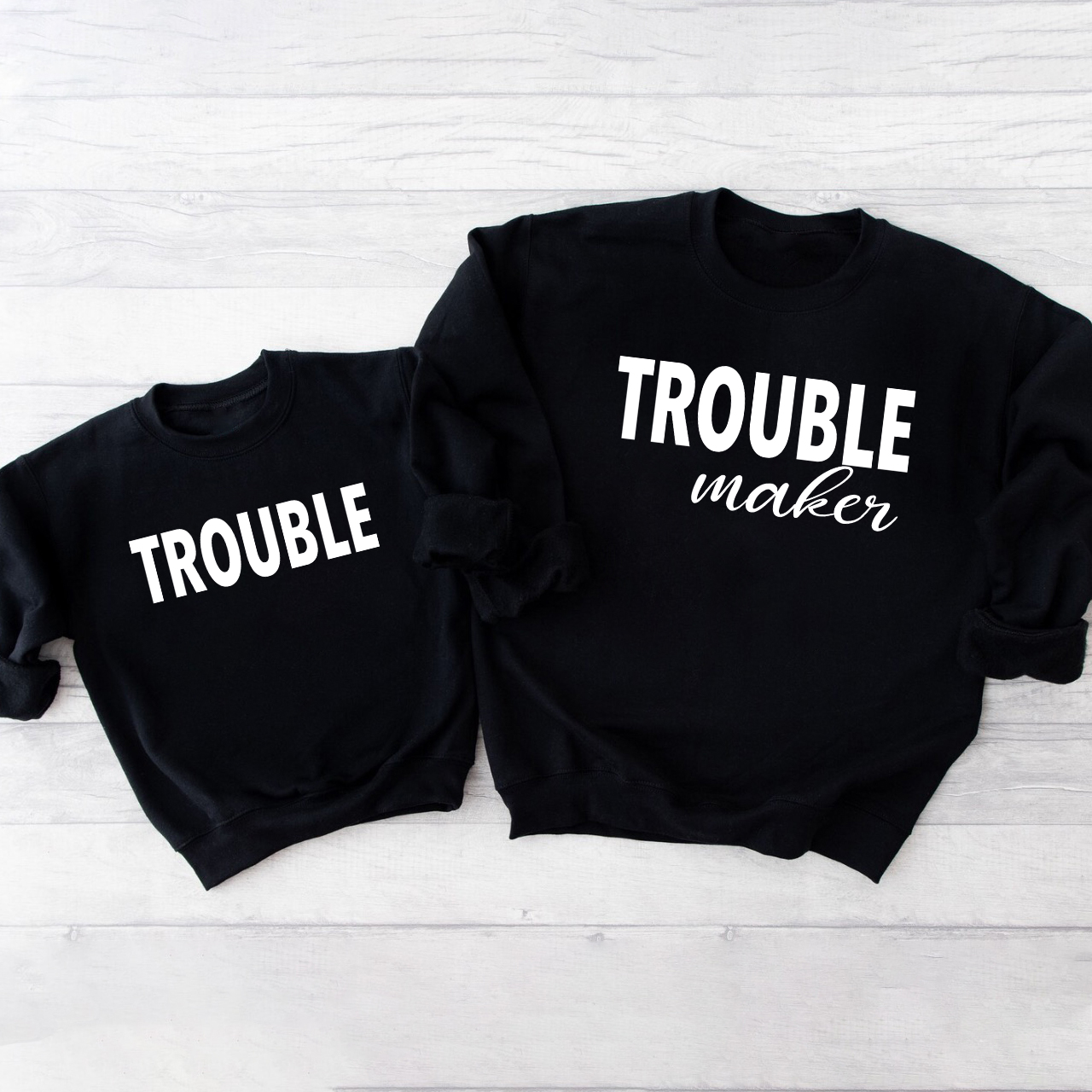 TROUBLE maker & TROUBLE Matching Swetshirt For Mom&Me