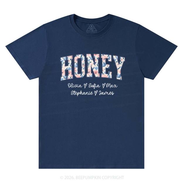 Personalized Floral with Names Mother's Day T-Shirts