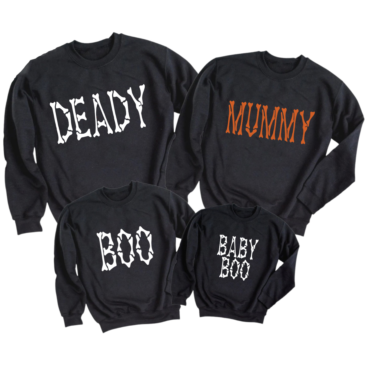Halloween Skeleton Bones Matching Family Sweatshirt