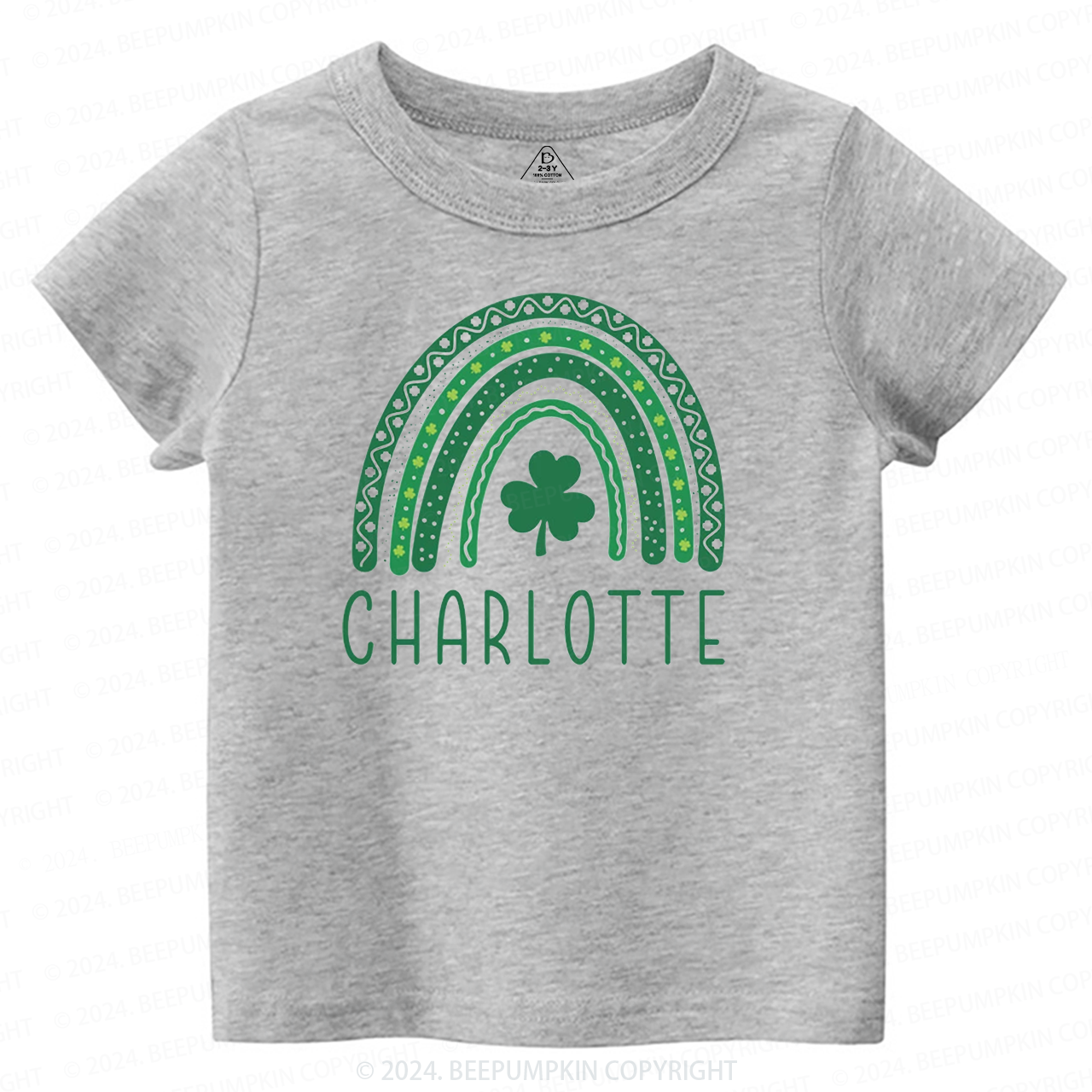 Personalized Name Rainbow Shamrock Toddler Tees