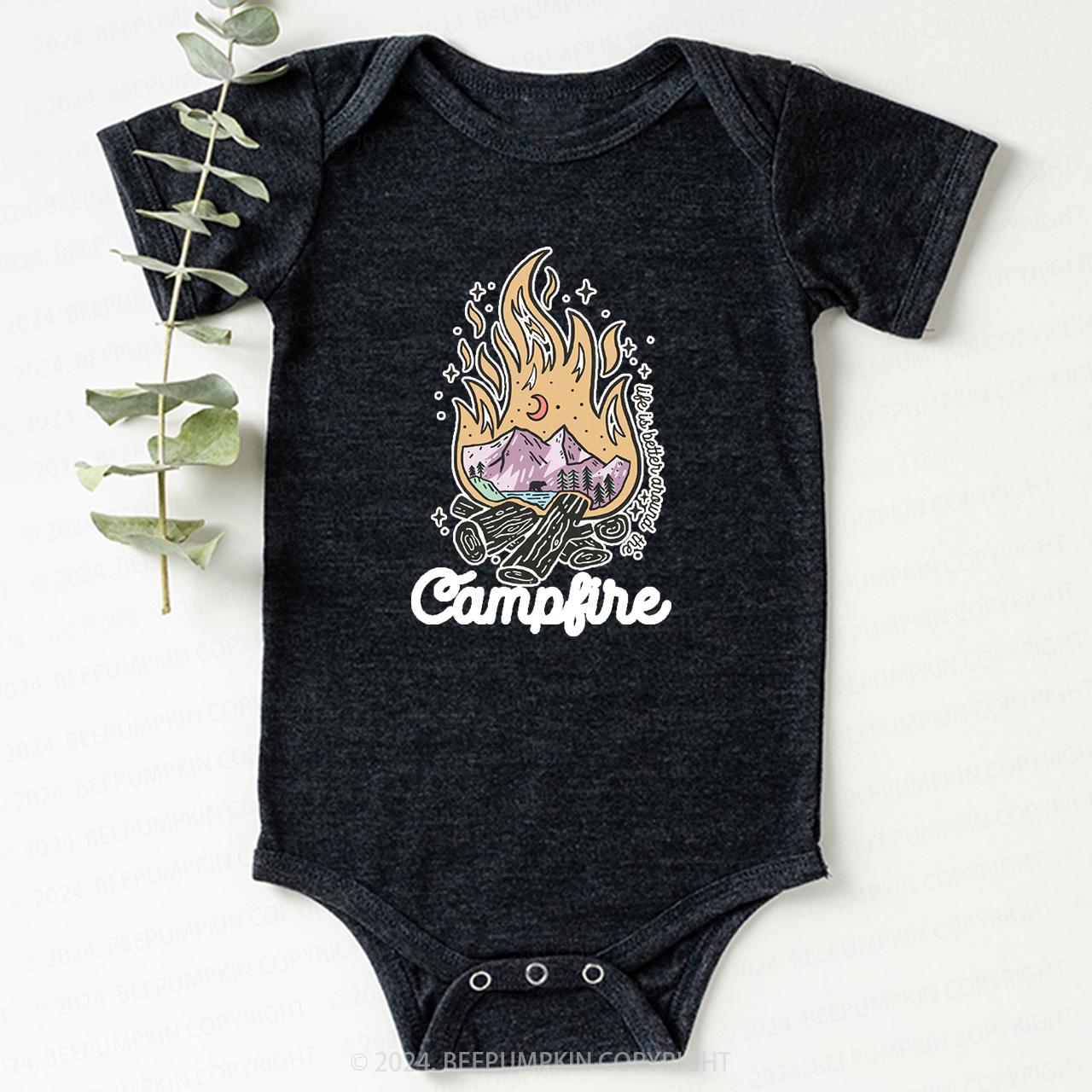 Camp Fire Bodysuit For Baby 