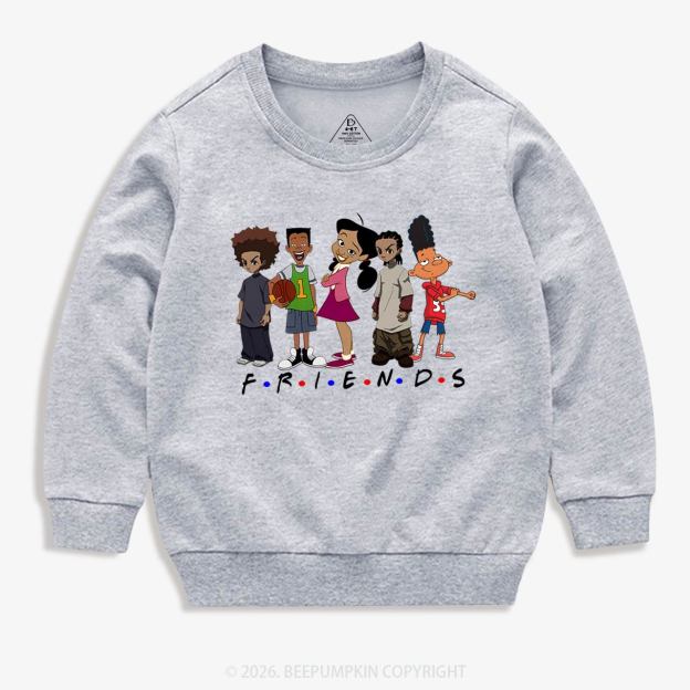 Black Cartoon Characters Kid's Sweatshirt