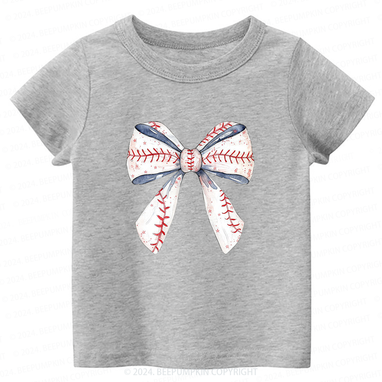 Cute Giant Baseball Ribbon Toddler&Kids Tees 