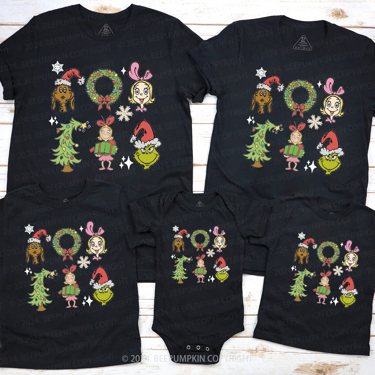 Special Retro Merry Christmas Family Matching T-Shirts