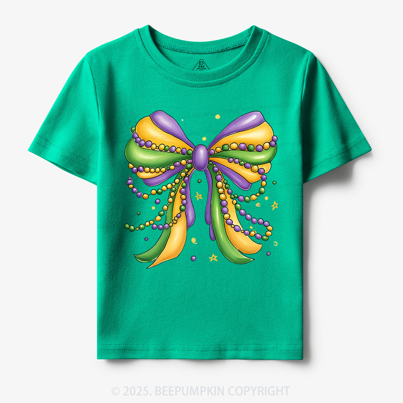 Mardi Gras Ribbon Bow Toddler&Kid's Tees Beepumpkin