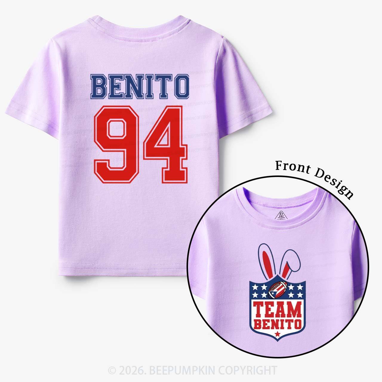 Personalized Vintage Benito Super Football Game Day Toddler&Kids Tees