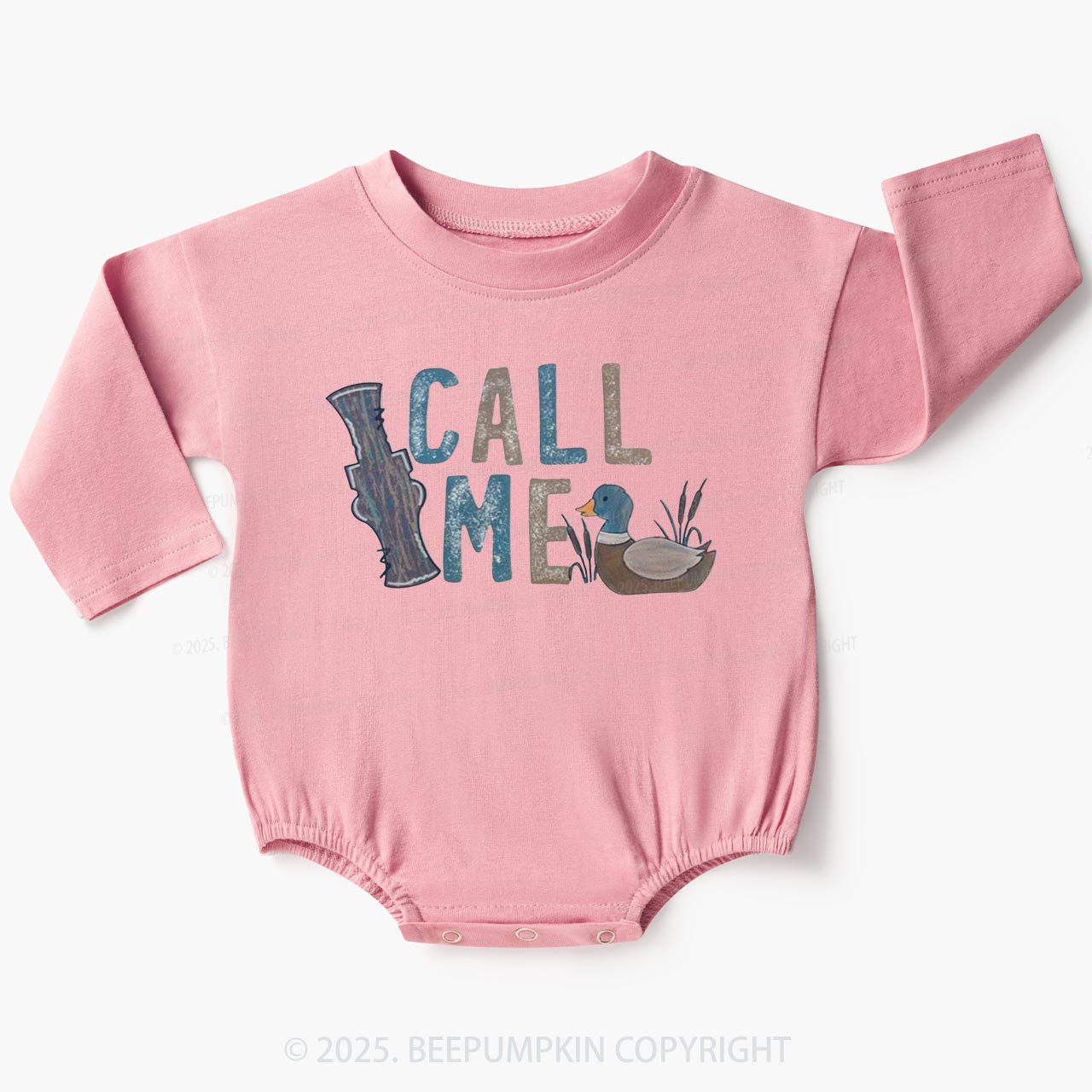Call Me Duck Hunting Baby Bubble Romper Beepumpkin