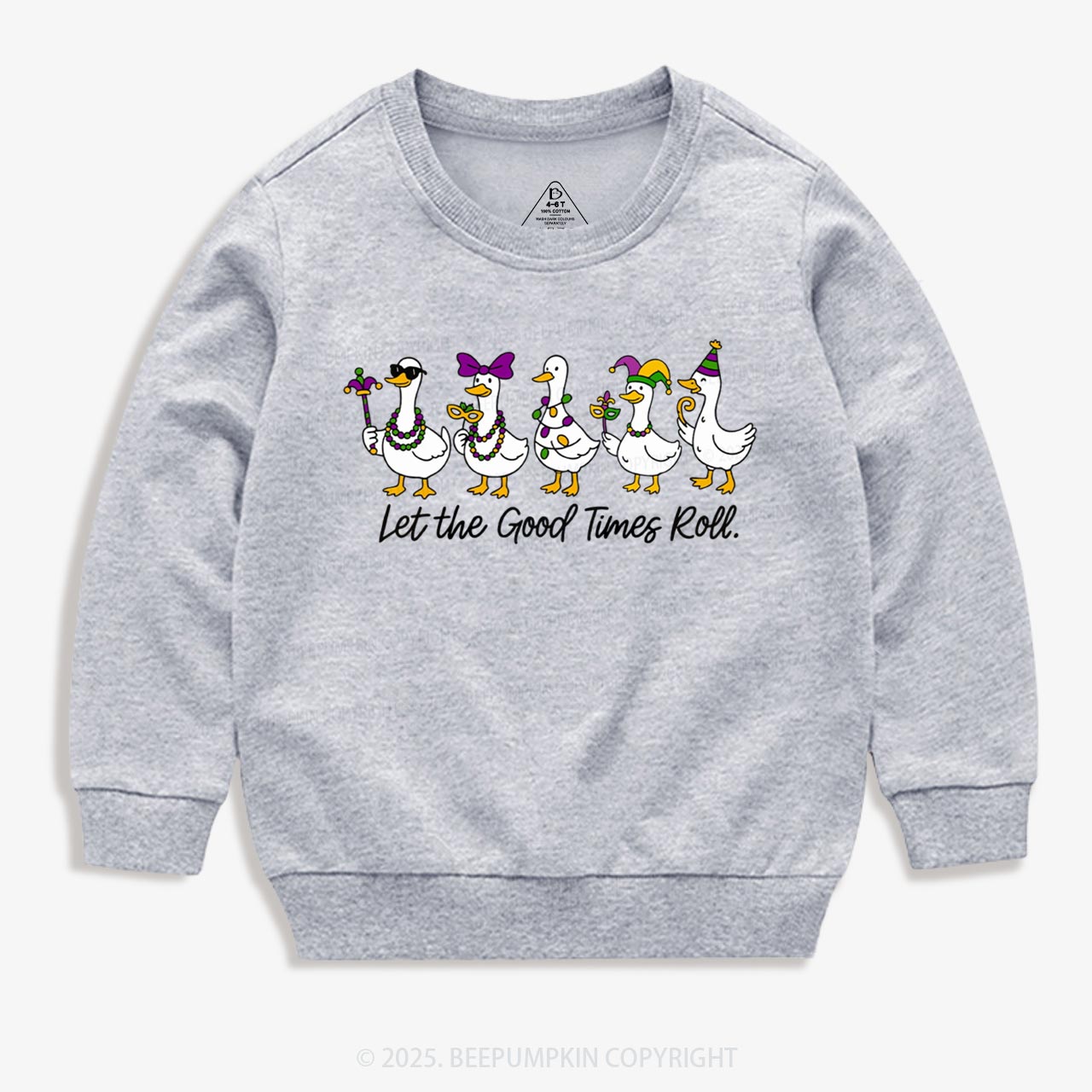 Silly Goose Mardi Gras Kid's Sweatshirt