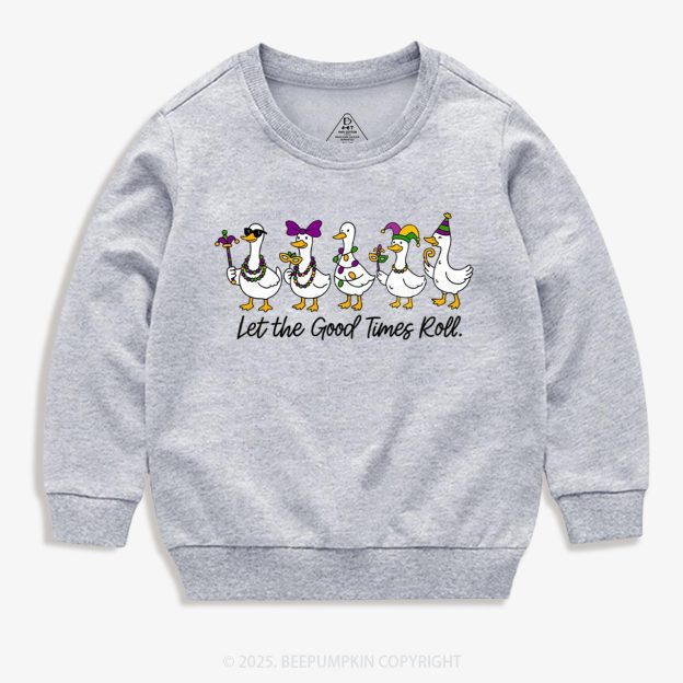 Silly Goose Mardi Gras Kid's Sweatshirt