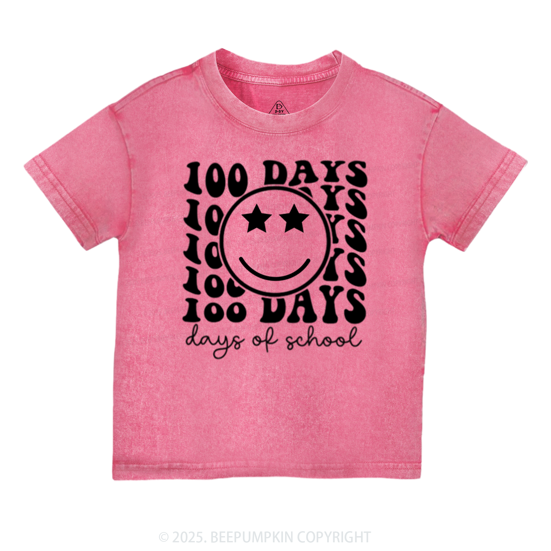100 Days Of School Toddler&Kids Washed Tees