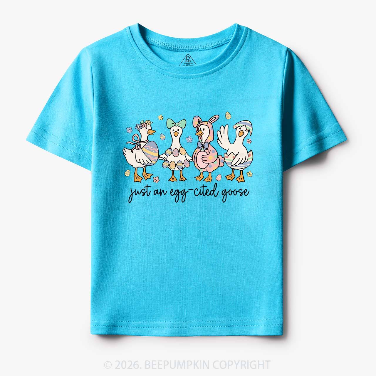 Just an Egg-cited Goose Happy Easter Toddler&Kids Tees
