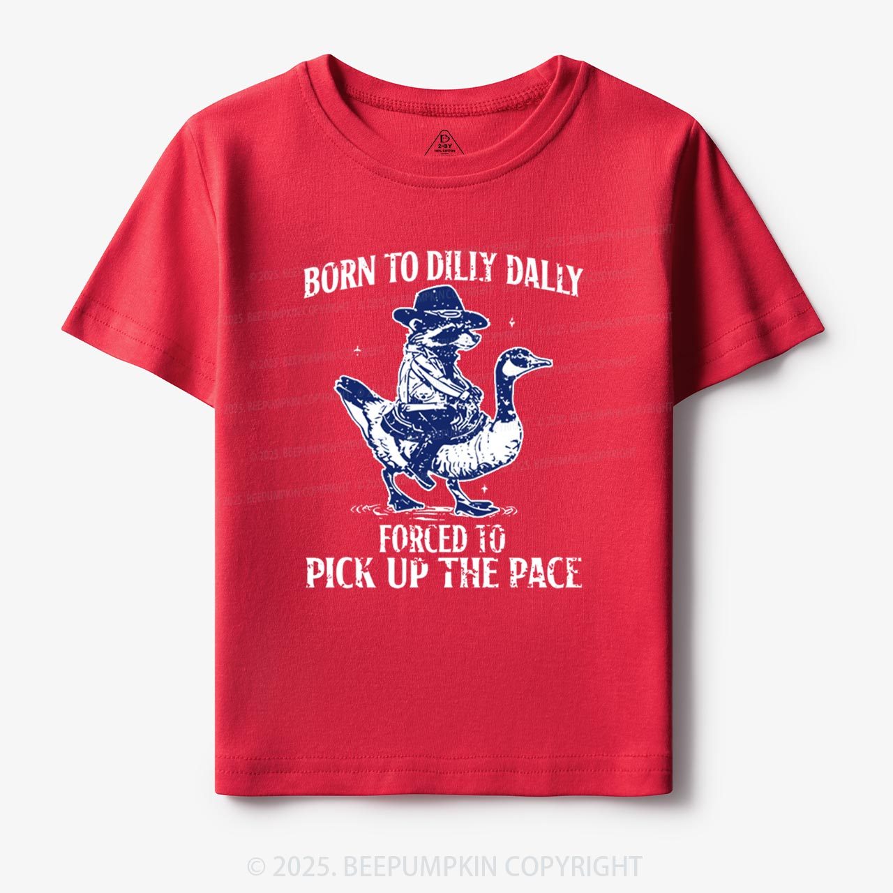 Born To Dilly Dally Retro Racoon Goose Toddler&Kid's Tees Beepumpkin 7