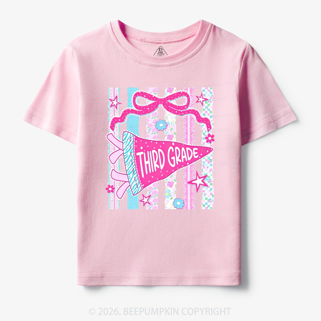 Retro Striped Floral Pennant Flag Back To School Toddler&Kid's Tees