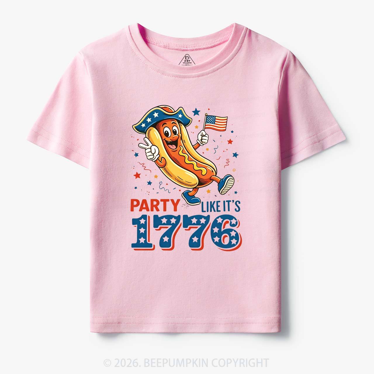 Party Like It's 1776 4th Of July Hot Dog Toddler&Kid's Tees