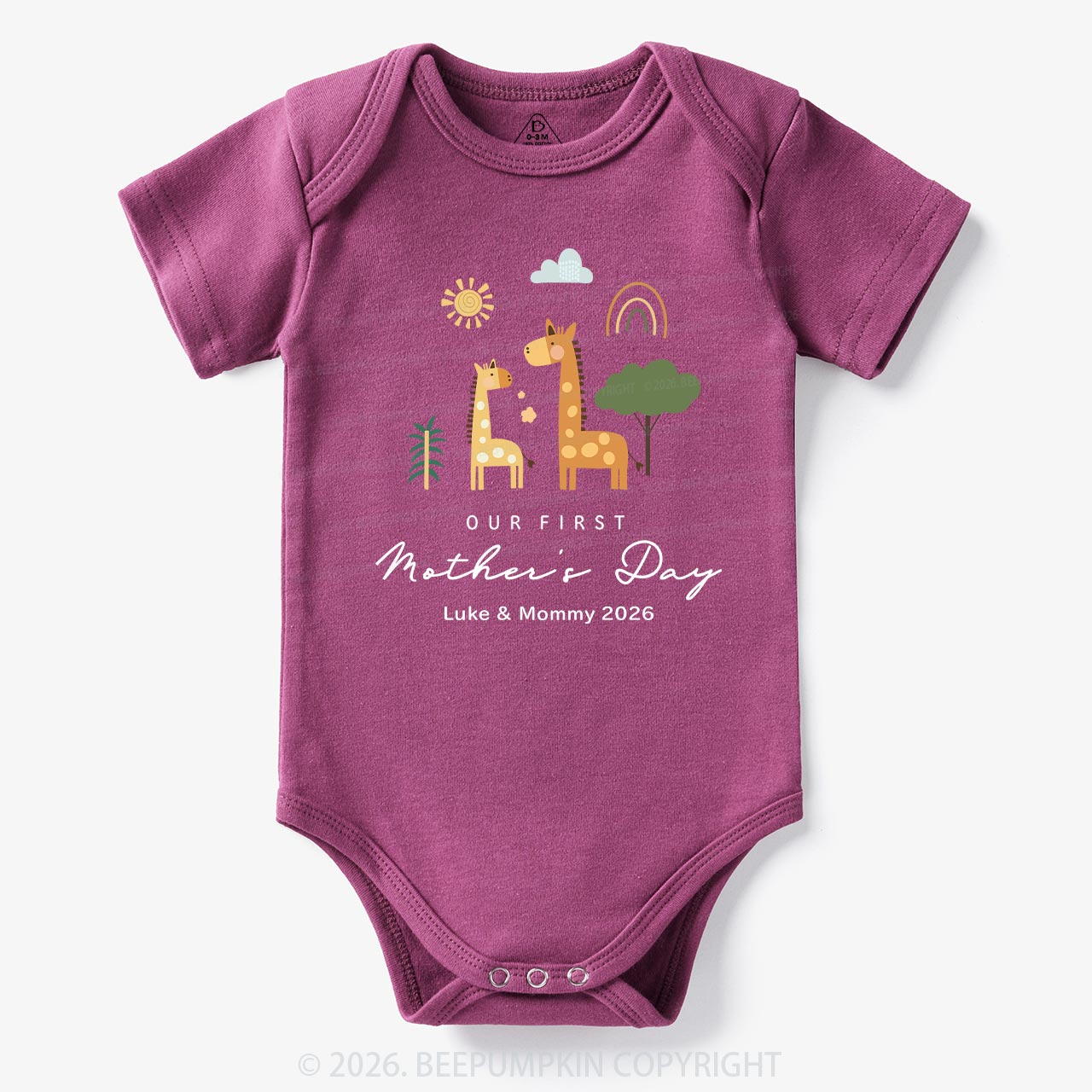 Personalized First Mother's Day Bodysuit Beepumpkin