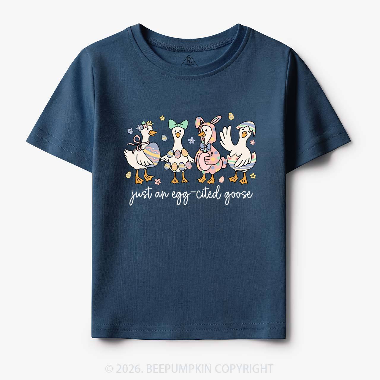 Just an Egg-cited Goose Happy Easter Toddler&Kids Tees
