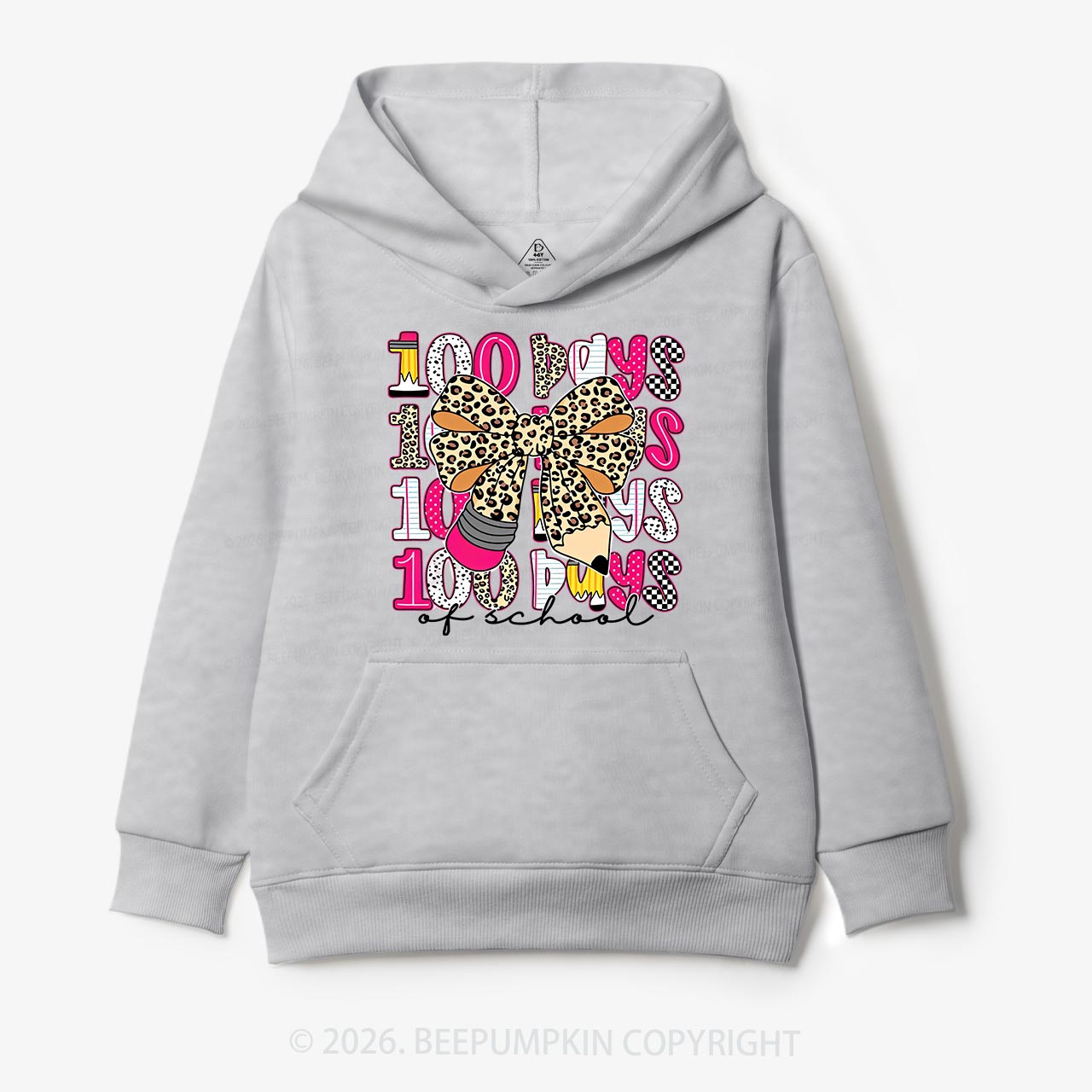 Leopard Love 100 Days Of  School Edition Toddler&Kid's Hoodies