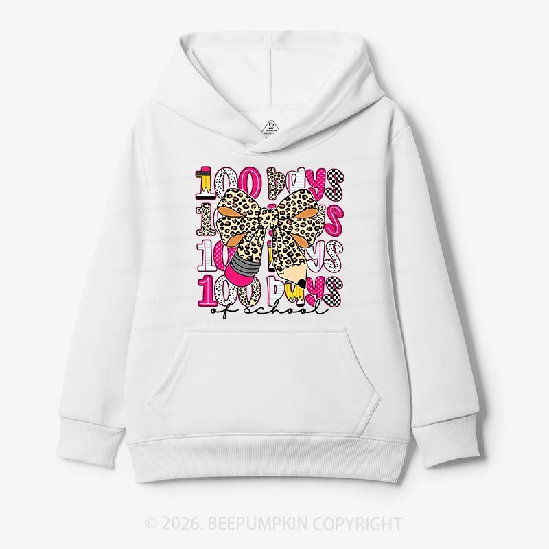 Leopard Love 100 Days Of  School Edition Toddler&Kid's Hoodies