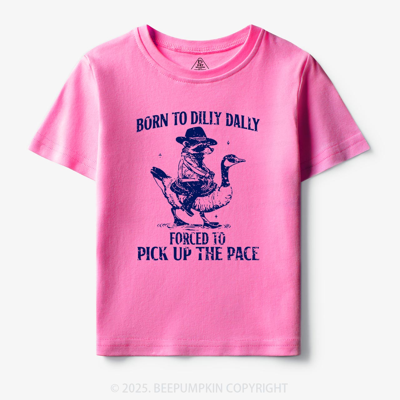 Born To Dilly Dally Retro Racoon Goose Toddler&Kid's Tees Beepumpkin 7