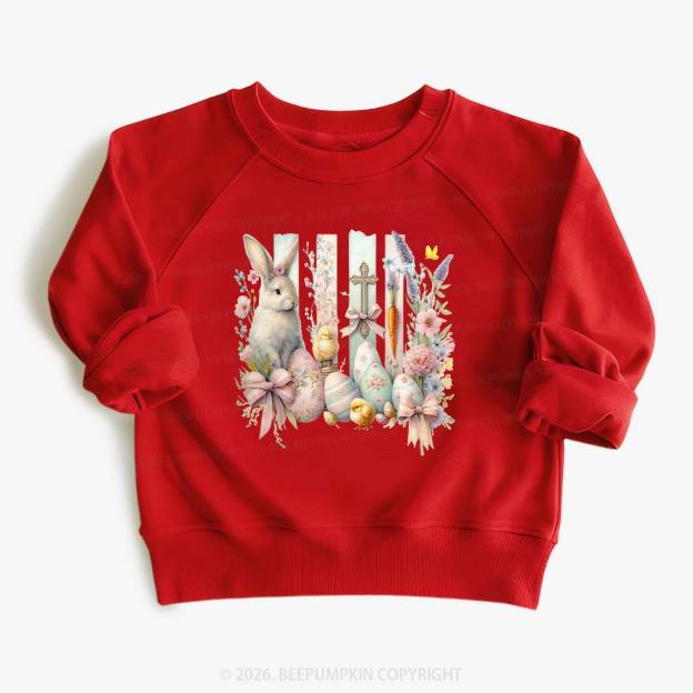 Springtime Faith Bunny Kid's Sweatshirt