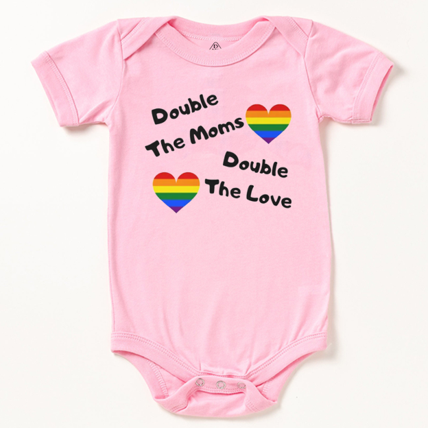 Double The Moms Double The Love LGBTQ Bodysuit Beepumpkin
