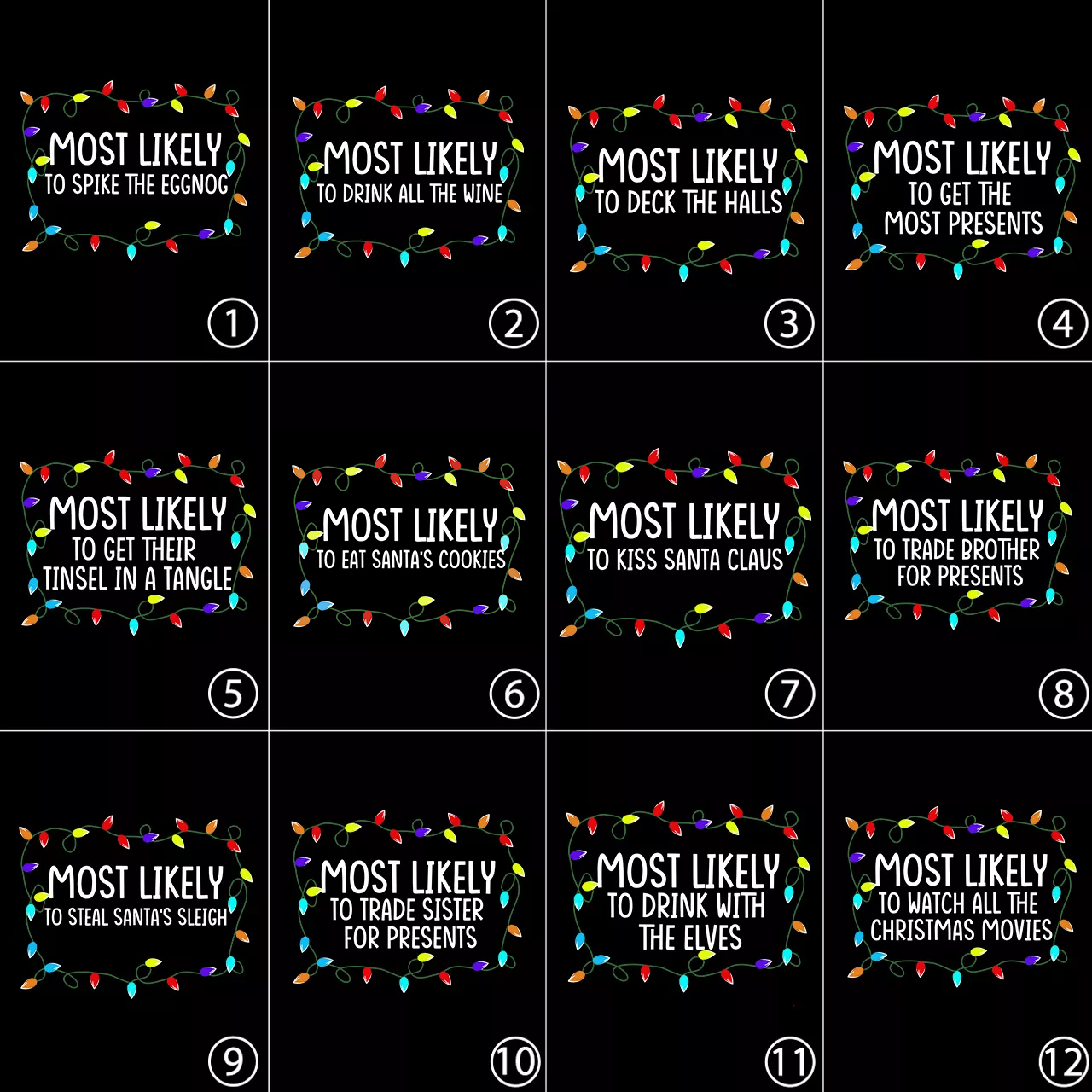Most Likely To Christmas Funny Party Sweatshirts For Family