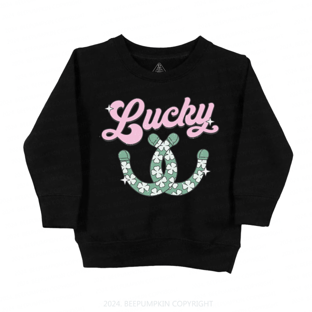 Lucky Western Horseshoes St. Patrick's Day Kids Sweatshirt